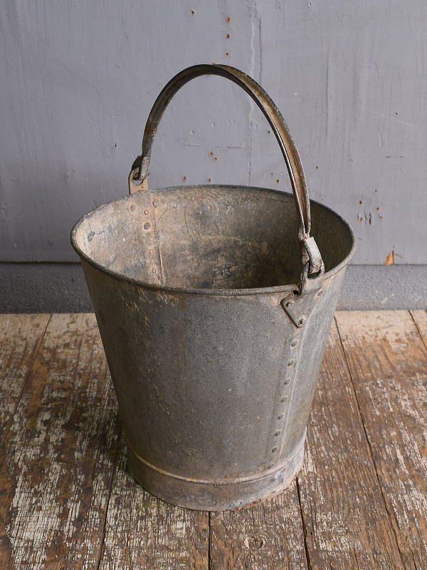 イギリス アンティーク ブリキ製 バケツ ガーデニング 収納 12380