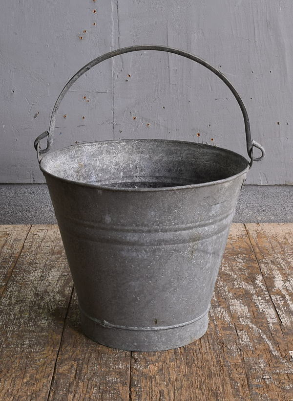 イギリス アンティーク ブリキ製 バケツ ガーデニング 収納 12383