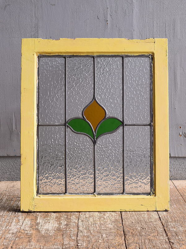 イギリス アンティーク ステンドグラス 幾何学 12386