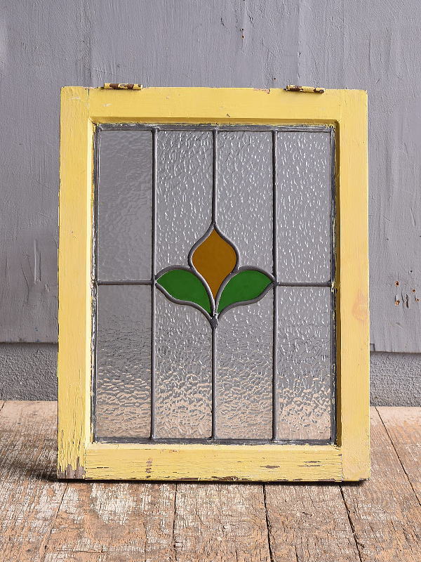 イギリス アンティーク ステンドグラス 幾何学 1238