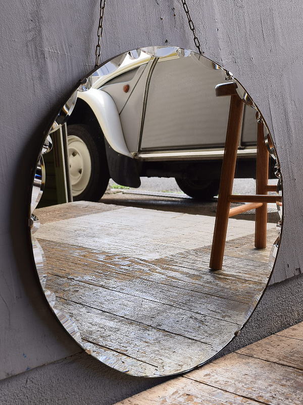 イギリス アンティーク 壁掛けミラー 鏡 12413