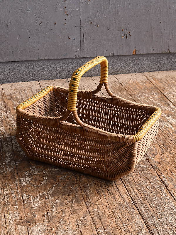 イギリス アンティーク バスケット　籐かご　ガーデニング 12490