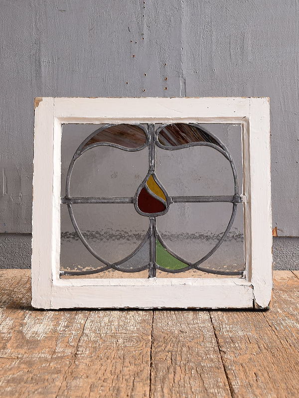 イギリス アンティーク ステンドグラス 幾何学 12548