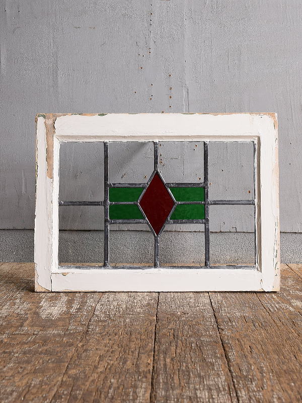 イギリス アンティーク ステンドグラス 幾何学 12658