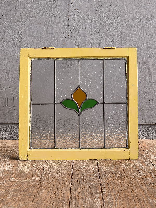 イギリス アンティーク ステンドグラス 幾何学 12699