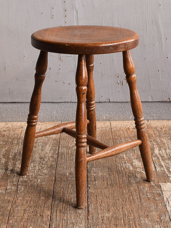 イギリス アンティーク家具 木製スツール　 椅子 12785