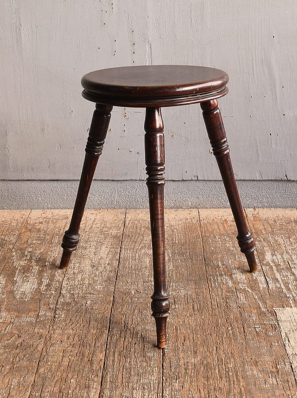 イギリス アンティーク家具 木製スツール　 椅子 12787
