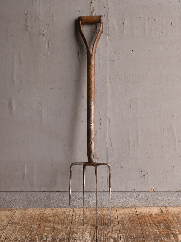 イギリスアンティーク ガーデンフォーク 農機具 12859