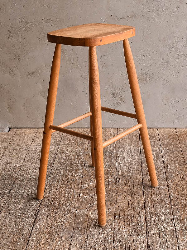 イギリス アンティーク家具 木製　ハイスツール　 椅子 12882