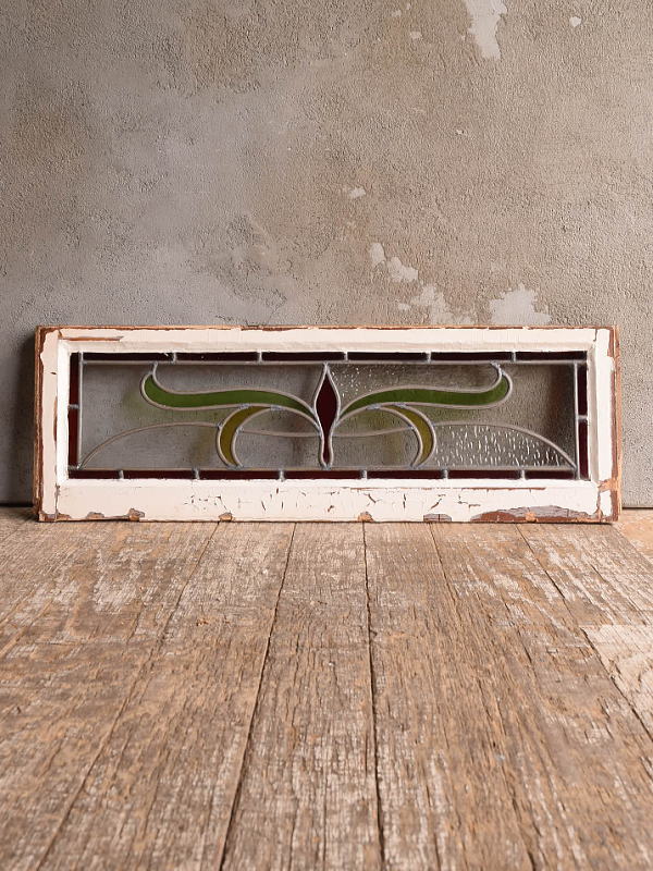 イギリス アンティーク ステンドグラス 窓 幾何学 13017