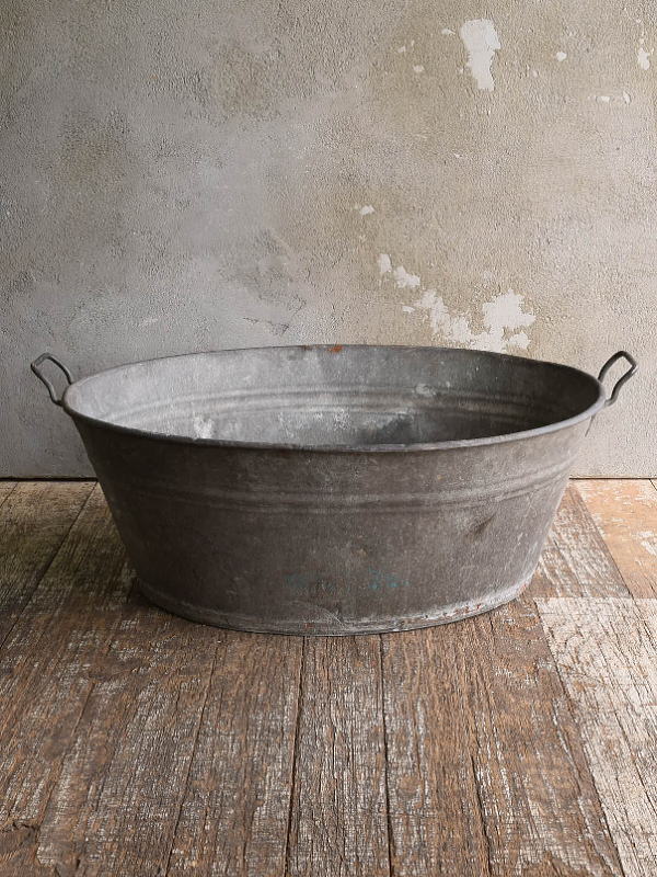 フレンチ アンティーク ブリキ ウォッシングタブ ディスプレイ ガーデニング 13190