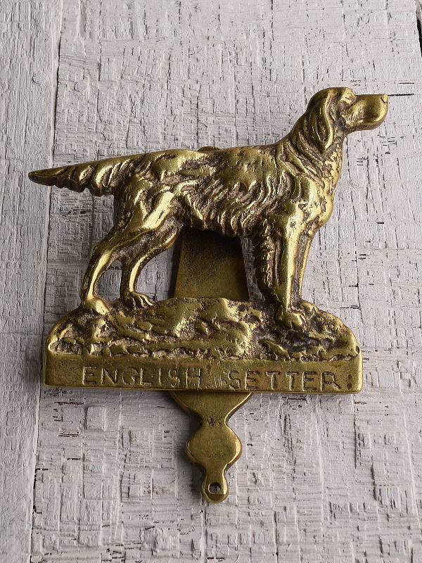 イギリス アンティーク 真鍮製ドアノッカー イングリッシュセッター　 13290