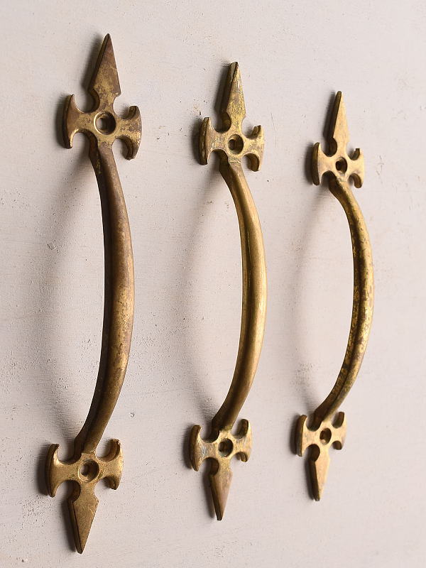 イギリス アンティーク 真鍮ハンドル×3　 建具金物 取っ手　13315