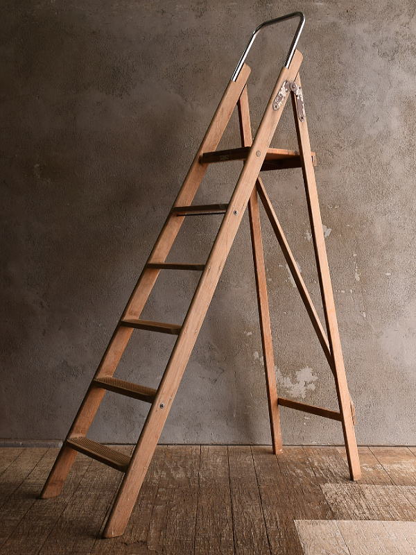 イギリス アンティーク ステップラダー 脚立 ディスプレイ 13437