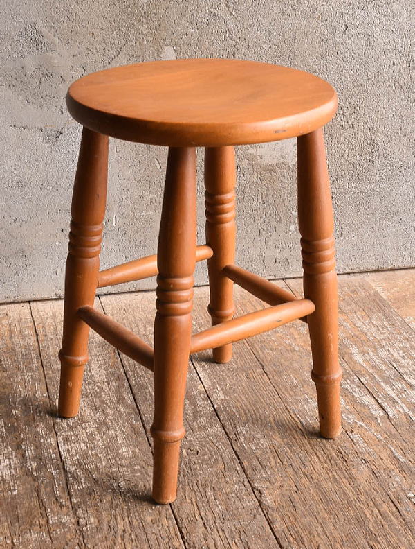 イギリス アンティーク家具 木製スツール 椅子 13599