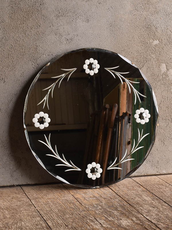 イギリス アンティーク　 壁掛けミラー 鏡　13614