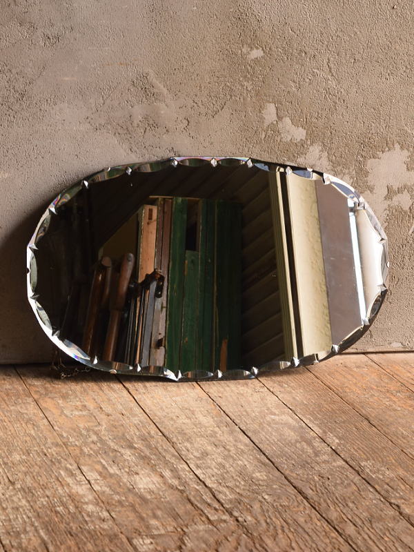 イギリス アンティーク　 壁掛けミラー 鏡　13615