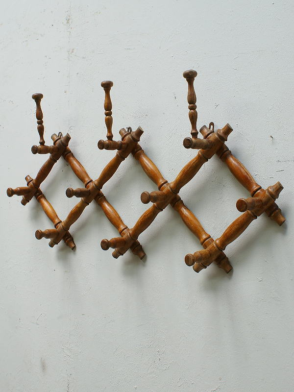 フレンチ アンティーク 木製コート＆ハットフック 6390