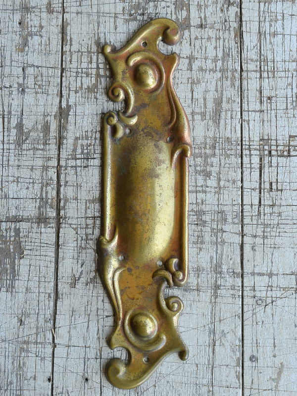 フレンチ アンティーク　真鍮製製　ドアプレート　8855