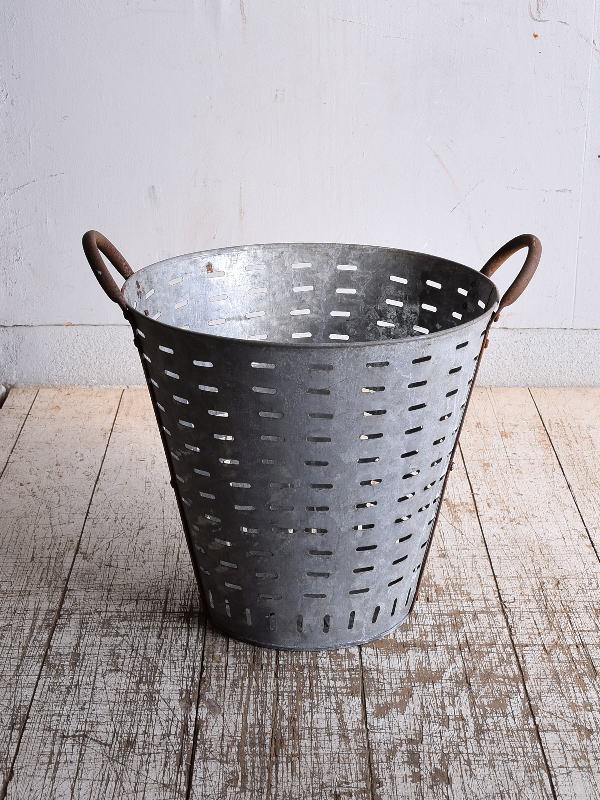 ハンガリー　アンティーク　オリーブバスケット　ガーデン　9228