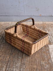 英国アンティーク　園芸バスケット イギリス アンティーク バスケット 籐かご ガーデニング 12692