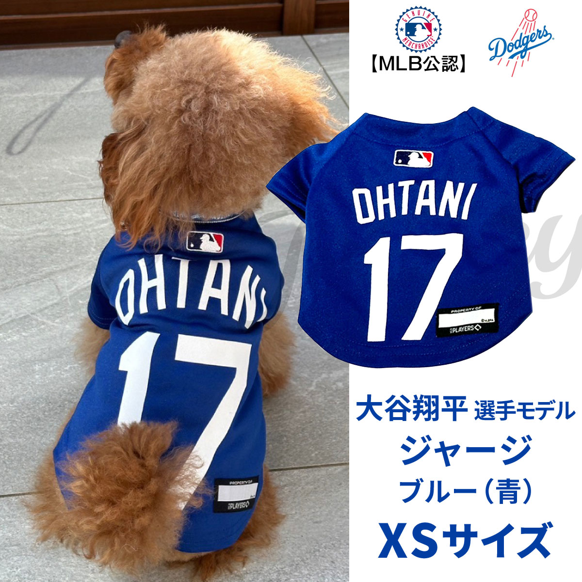 MLB公式　ロサンゼルス　ドジャース　大谷翔平選手モデル　犬　ドッグウェア　ユニフォーム　ジャージ　ブルーXS　追跡可能メール便のみ送料無料（時間指定・同梱不可）