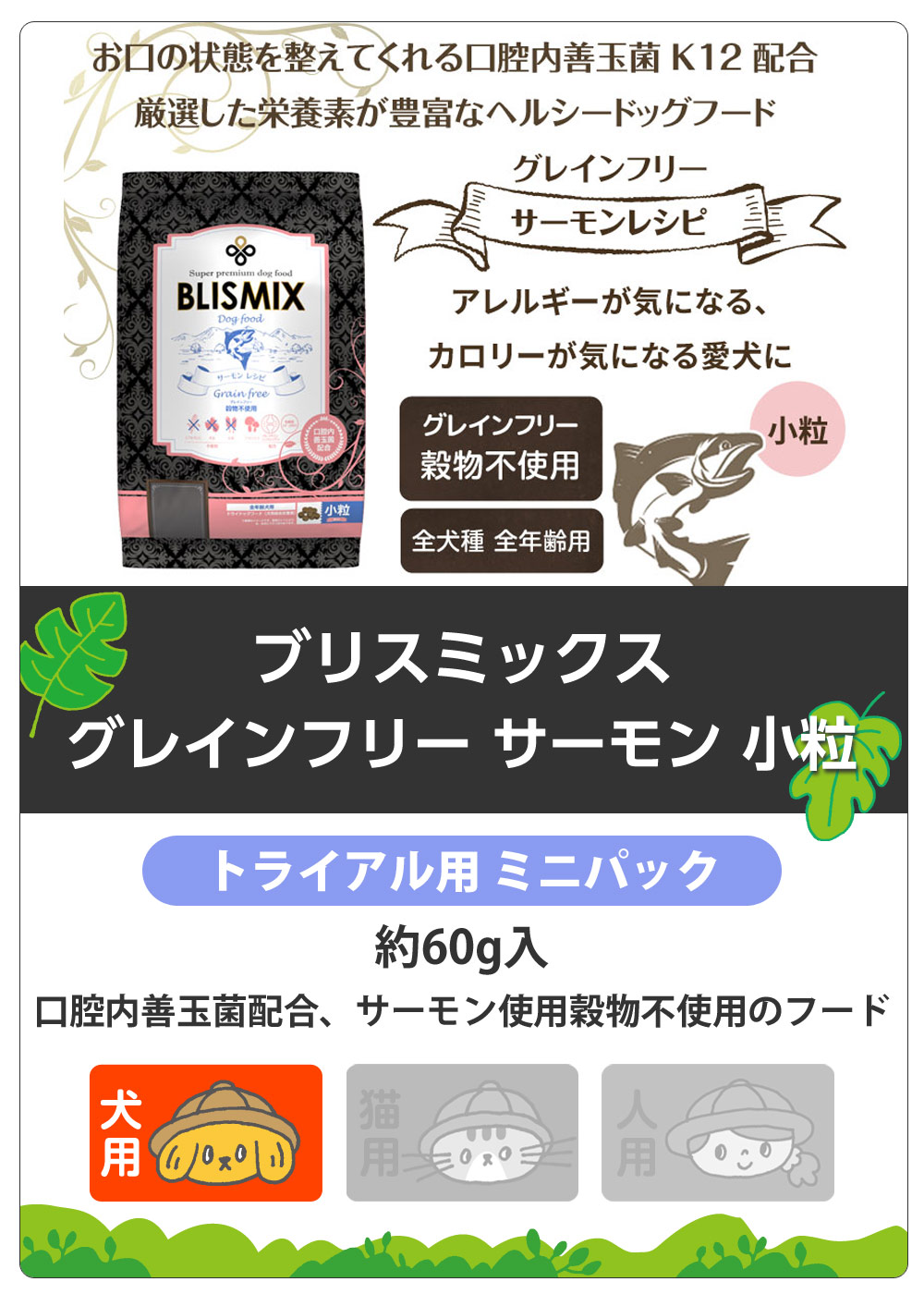 ブリスミックス　グレインフリー　サーモン小粒　サンプル