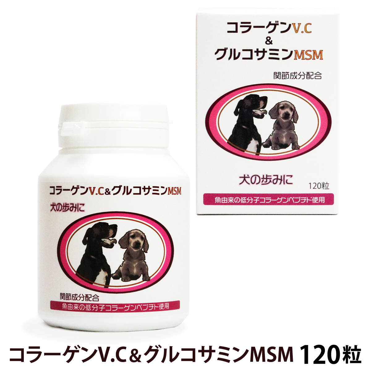 【店内全品送料無料】日本ビーエフ コラーゲン＆グルコサミン 120粒 犬 サプリメント プロテオグリカン グルコサミン コンドロイチン 錠