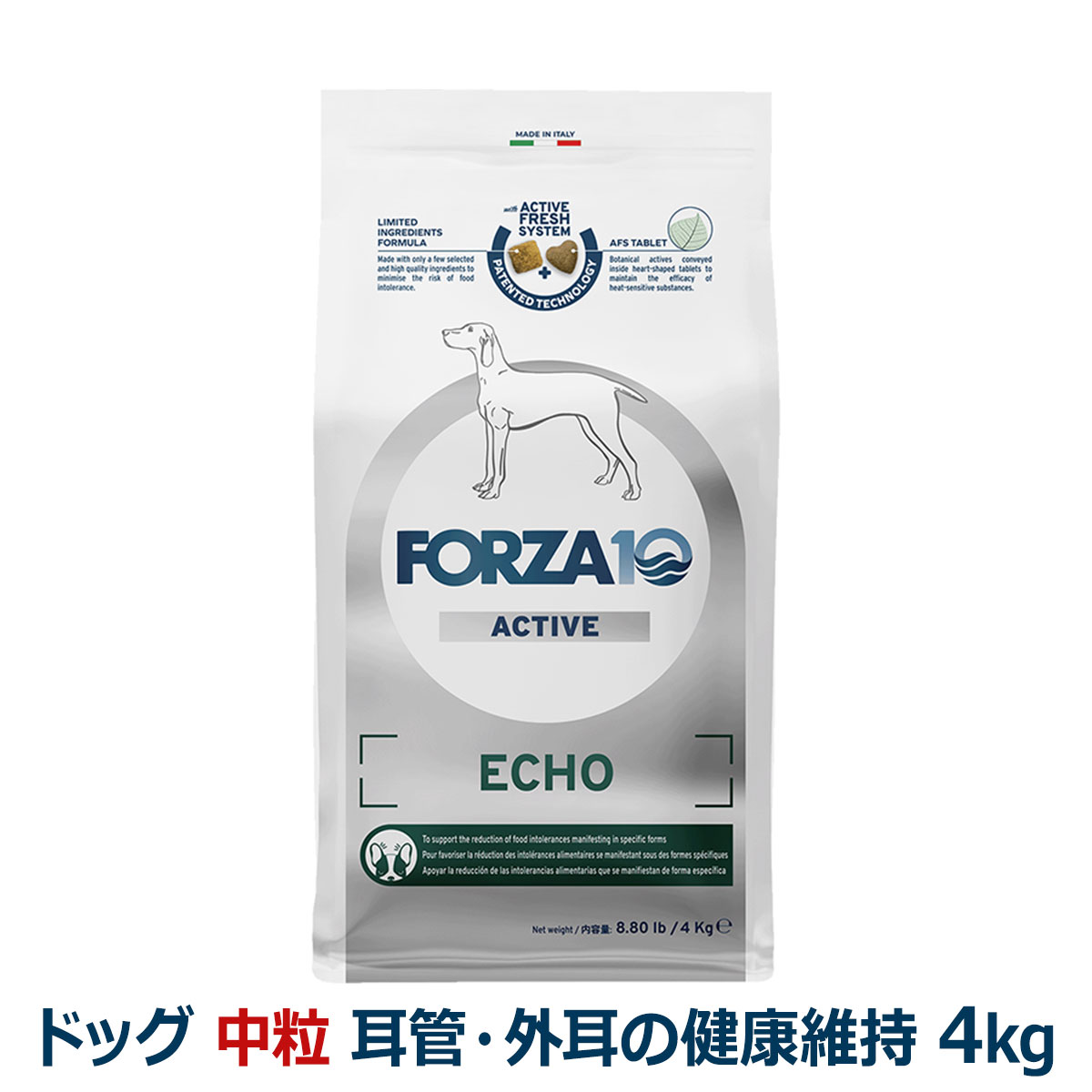 FORZA10　フォルツァディエチ　エコーアクティブ　ミディアム　中粒　4.0kg