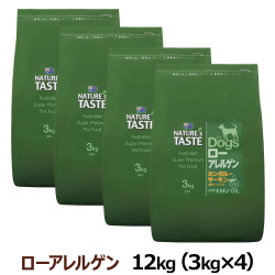 ネイチャーズテイスト　ローアレルゲン　カンガルーサーモン　(成犬～シニア)　12kg（3kg×4）