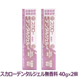 スカローデンタルジェル　無香料　40g×2個セット　追跡可能メール便のみ送料無料（時間指定・同梱不可）
