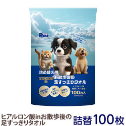 ピーワン　P.one　第一衛材　ヒアルロン酸in　お散歩後の足すっきりタオル　詰替　100枚