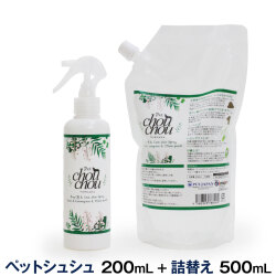 PetChouChou ペットシュシュ（全身ガードスプレー）ペットシュシュ本体+お徳用詰替パウチ(500ml)セット