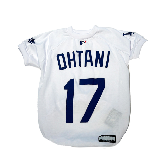 【新品未使用】MLB公式　大谷選手モデルペット用 白 L メジャーリーグ MLB公式！大谷翔平選手モデルのペット用グッズ