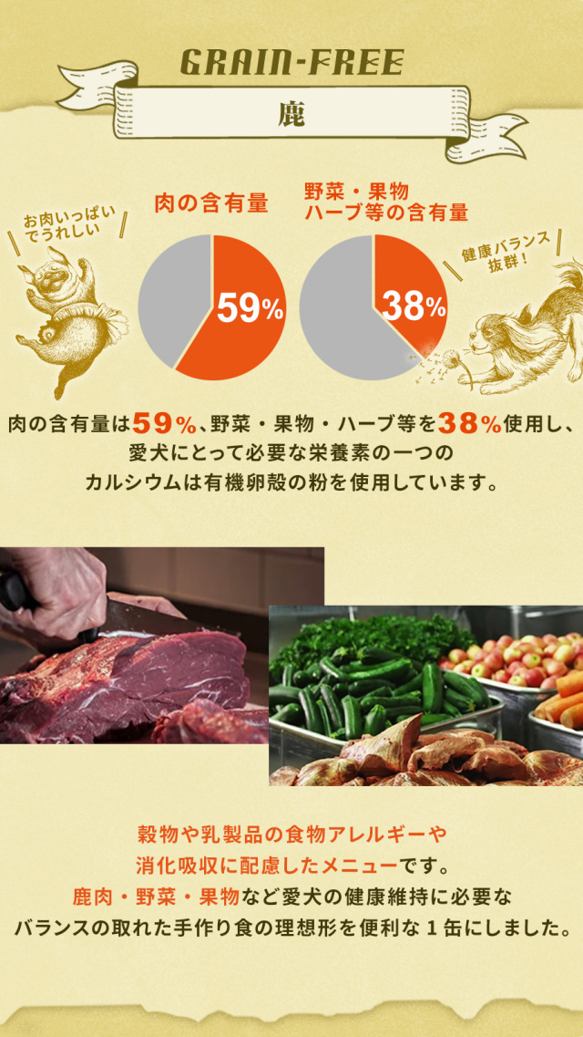 テラカニス グレインフリー 鹿肉缶 400g
