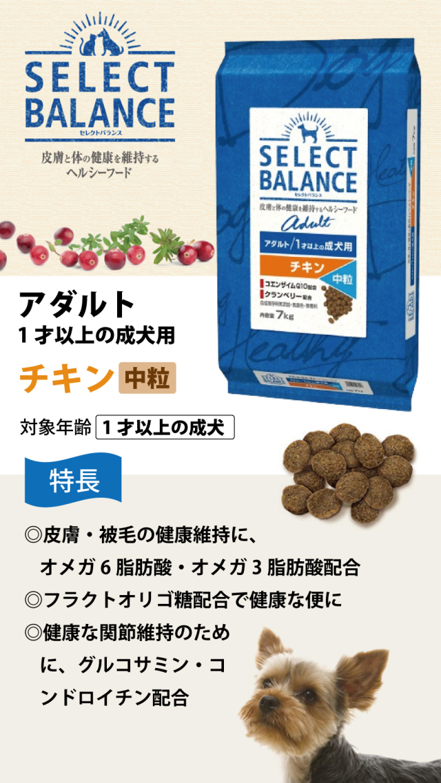 10月〜価格改訂により値上げ【中粒】セレクトバランスアダルトチキン  