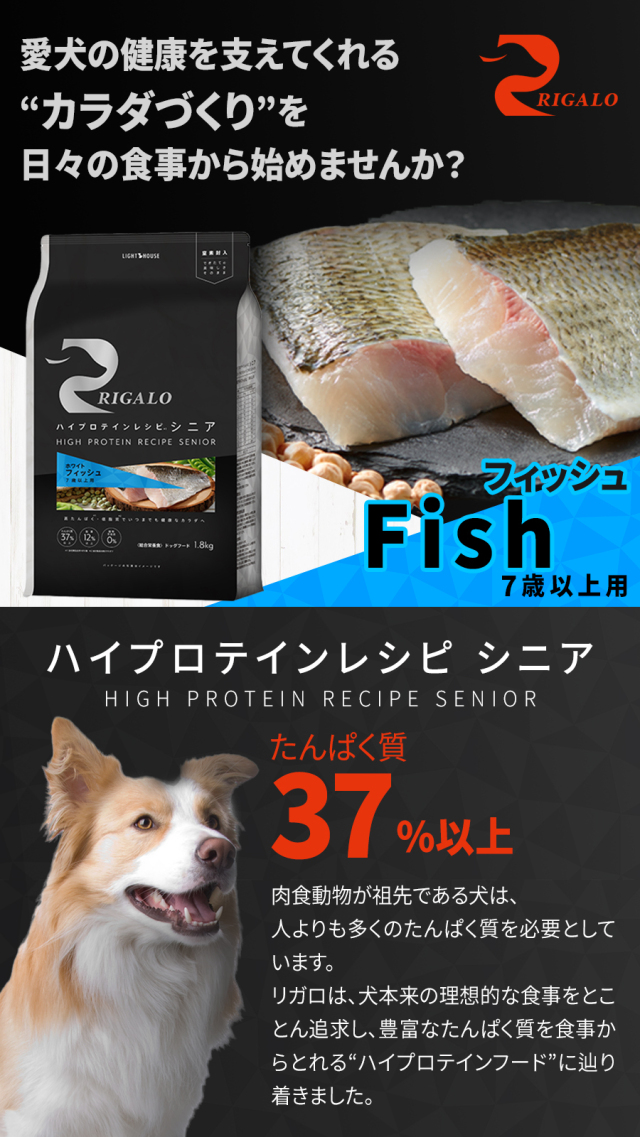 リガロ ハイプロテインレシピ シニア フィッシュ（7歳以上用）900g