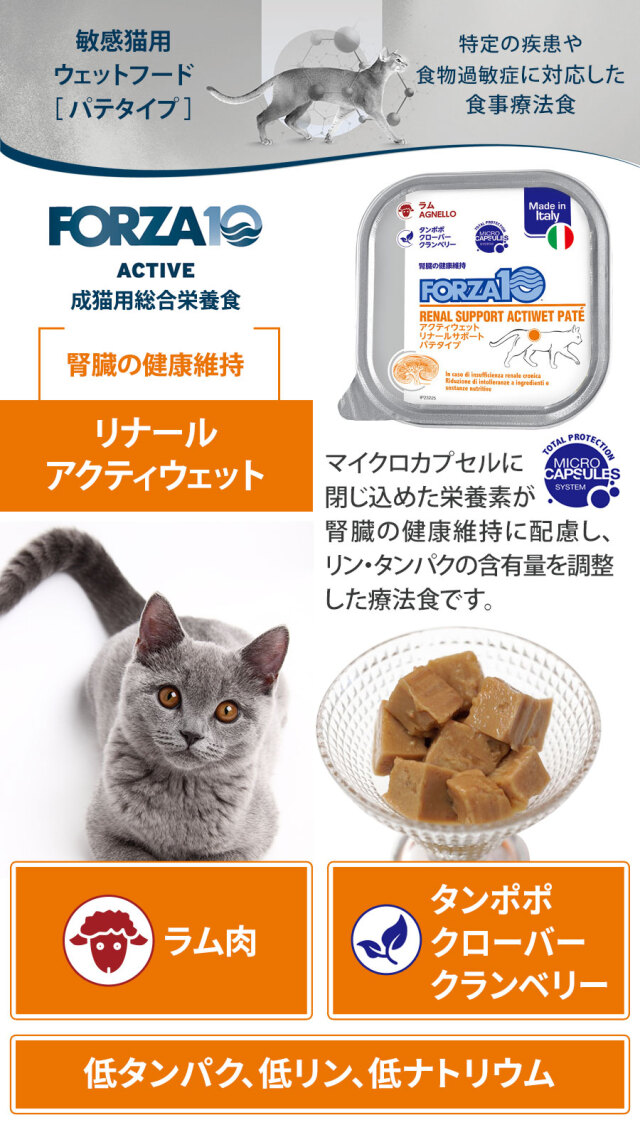 FORZA10 フォルツァディエチ リナール アクティウェット キャット 100g