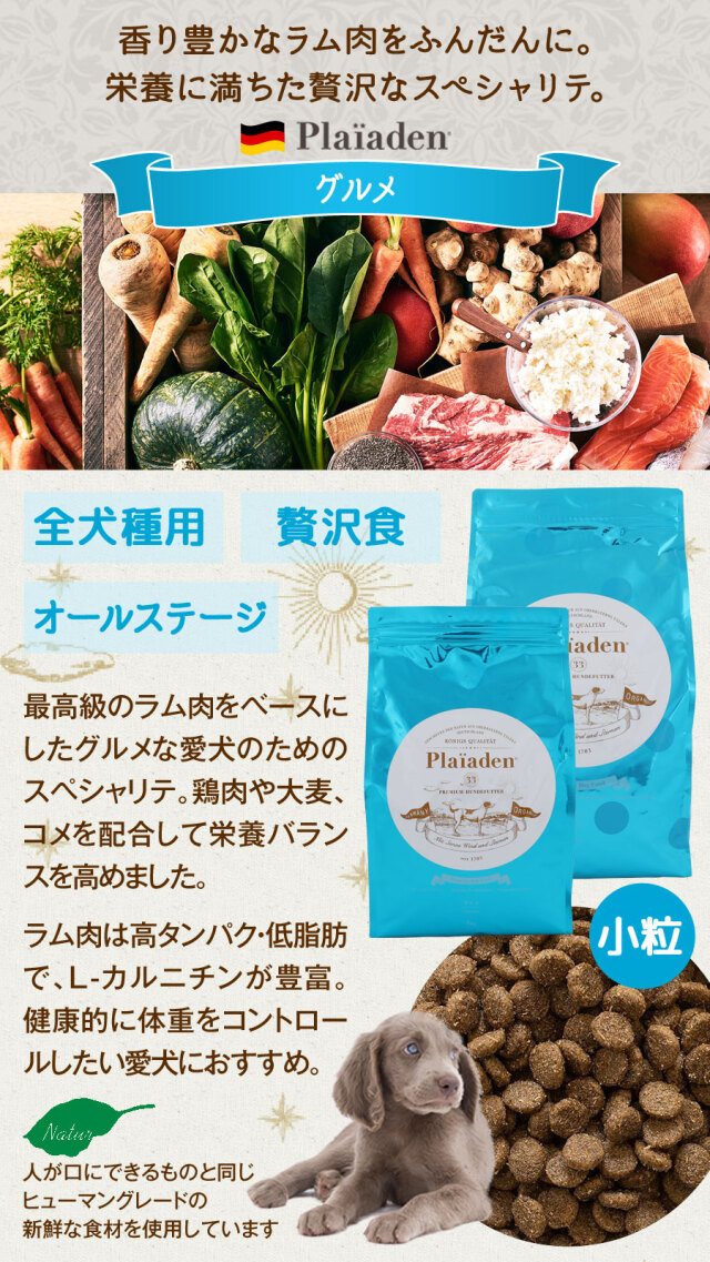 Plaiaden プレイアーデン ドライフード　グルメ 1kg×6袋セット プレイアーデン プレミアムドライフード グルメ （小粒） 1kg