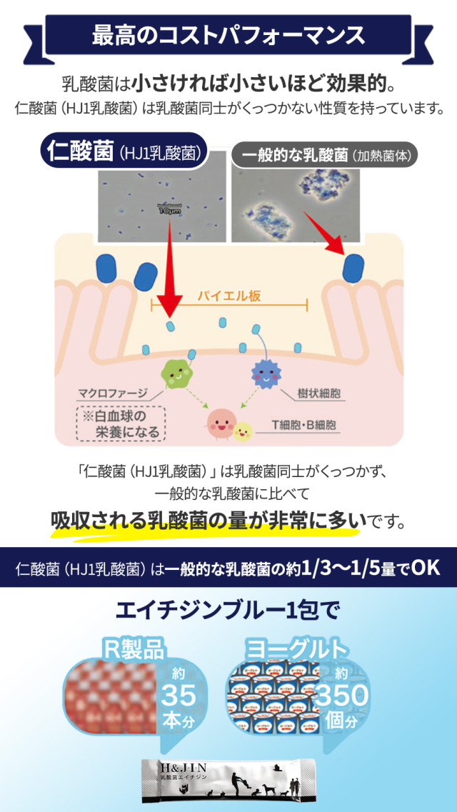 Premium乳酸菌 H＆JIN エイチジンブルー 動物用 450g