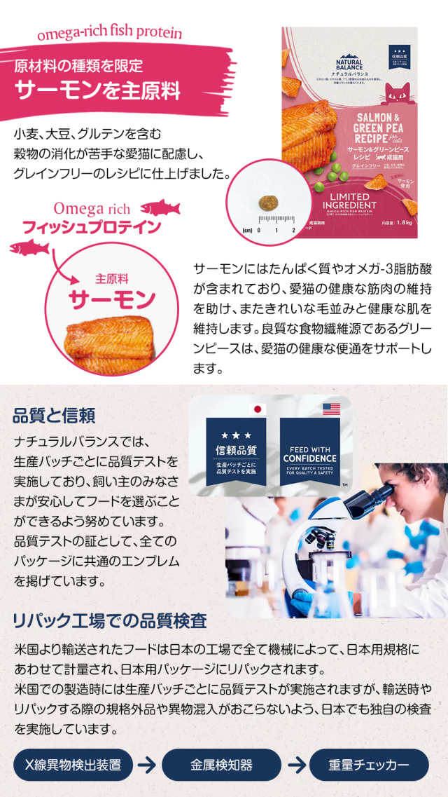 ナチュラルバランス LID グレインフリー 猫用 サーモン&グリーンピース