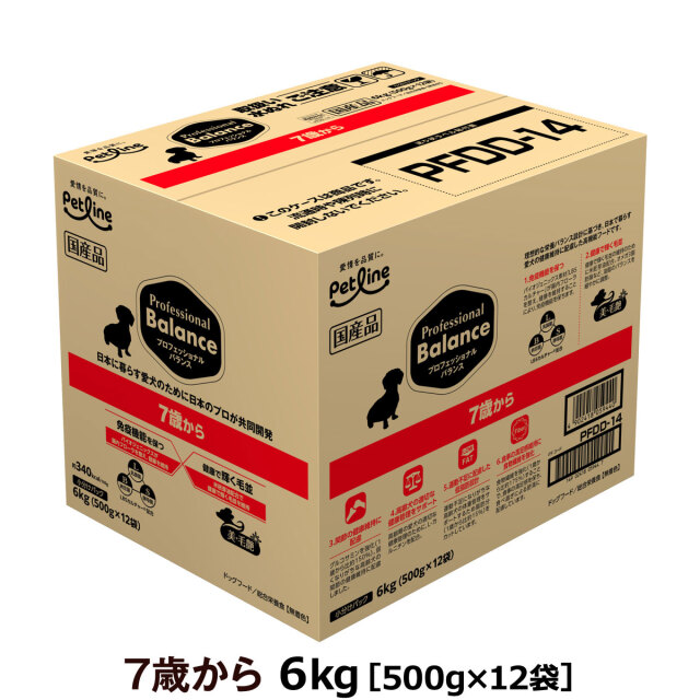 ペットライン プロフェッショナルバランス 7歳から 6kg（500g×12）