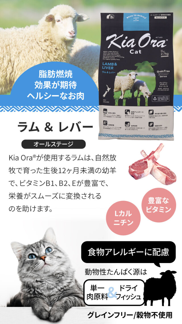 KiaOra キアオラ キャットフード ラム&レバー 300g