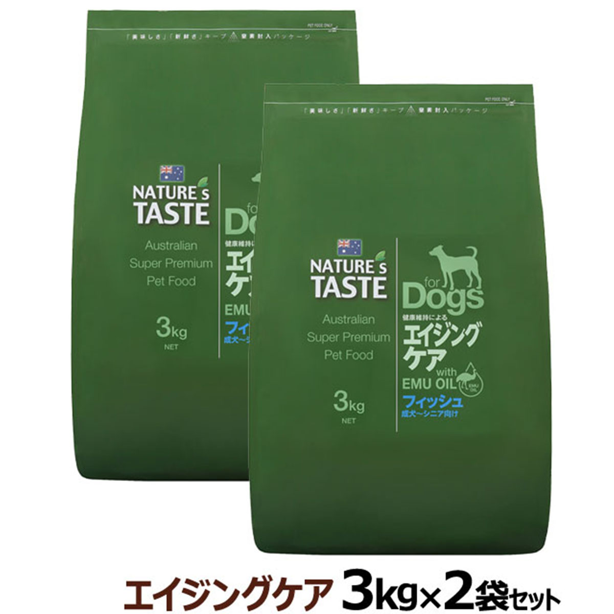 ネイチャーズテイスト　エイジングケア　フィッシュ (成犬～シニア向け)　3kg×2個