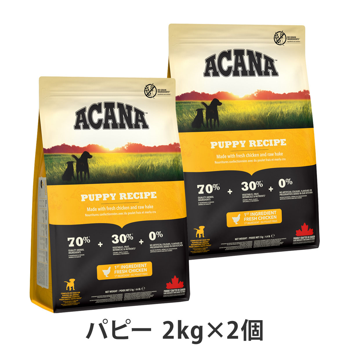 アカナ　パピーレシピ　2kg×2個