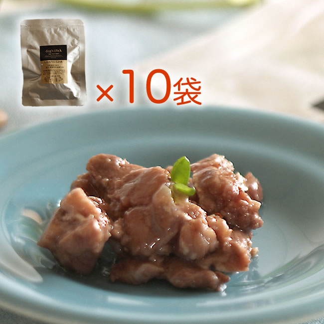 【鹿肉のやわらか煮・レトルト】70ｇ×10袋　5％OFF　天然鹿肉１００％　犬猫用