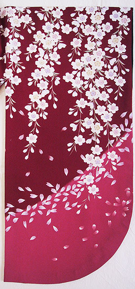 WK-F609WI枝垂れ桜 ワインレッド　袖