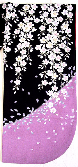 WK-F610BL枝垂れ桜 黒/ピンク　袖