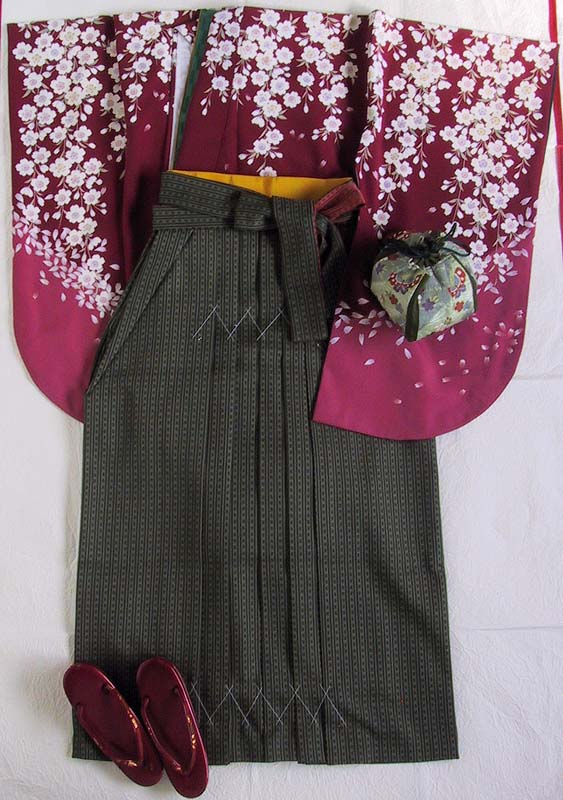 WK-F609WI枝垂れ桜 ワインレッド　着用例２