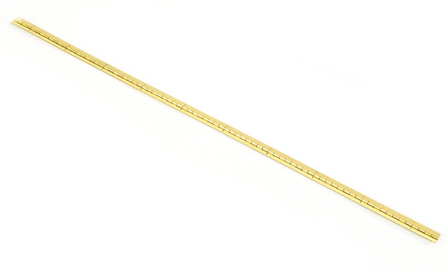 ミニチュアピアノ蝶番（真鍮、幅9.1mm x 全長381mm)